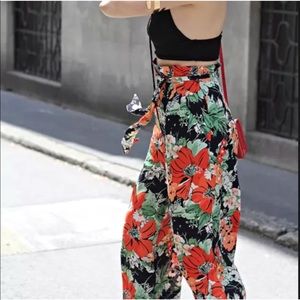 Zara - Floral wise leg trousers